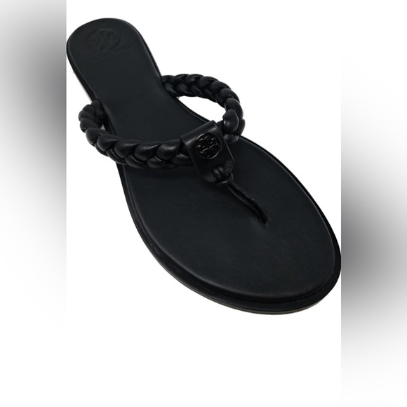 NIB- Tory Burch braided Benton thong sandals in black - Picture 4 of 6